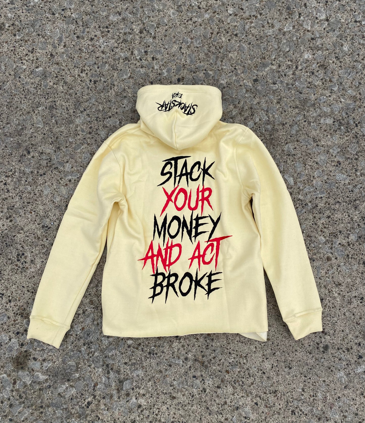 "STACKSTAR" Beige Embroidery Hoodie Women