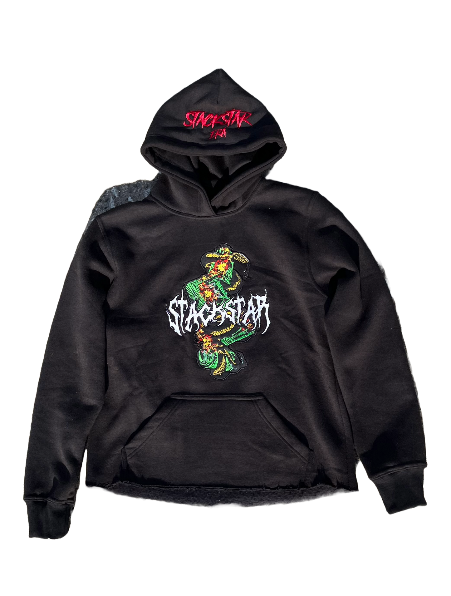 ‘STACKSTAR’ Black Embroidery Hoodie